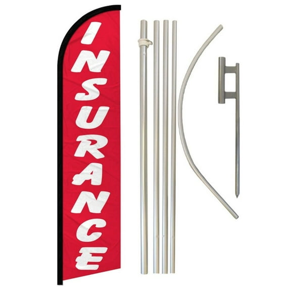 Insurance Windless Banner Flag & Pole Kit