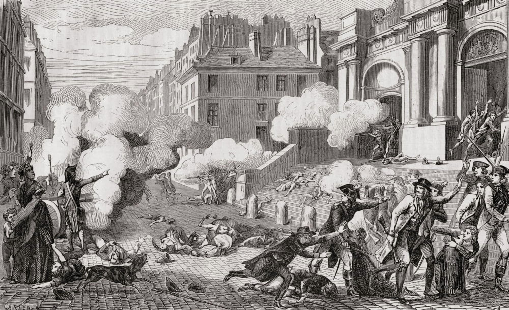 Insurrection Of The Day Of 13 Vendmiaire Year Iii 5 October 1795 Copied From A Contemporary Print From Histoire De La Revolution Francaise By Louis Blanc Canvas Art - Ken Welsh  Design Pics (19 x 11)