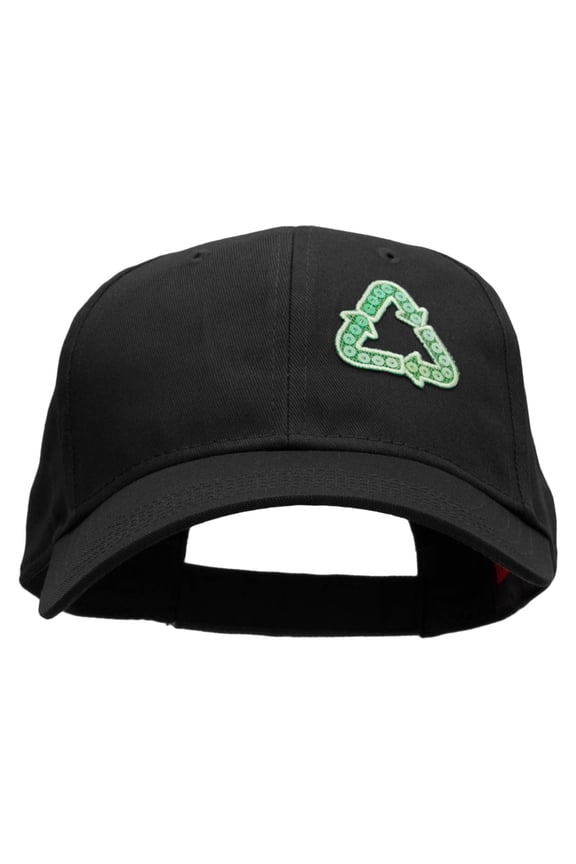 Int'l Recycling Symbol Ecology Patched Low Profile Cap - Black OSFM