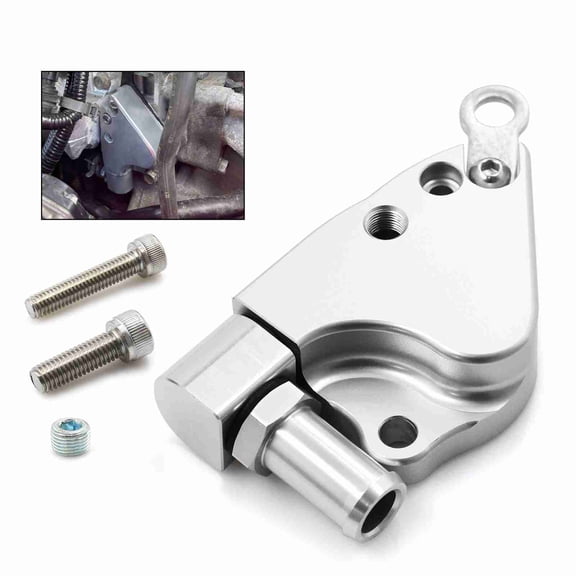 Intake Manifold Coolant Adapter Plate Premium Aluminum Alloy Engine Modification Swap Adapter Compatible with K20 K24 Series 4.0x2.5 Inches / 102x62.6 mm