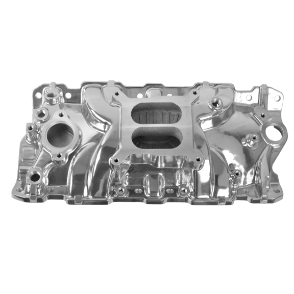 Intake Manifold Dual Plane for Chevy SBC 305 350 383 Polished Silver