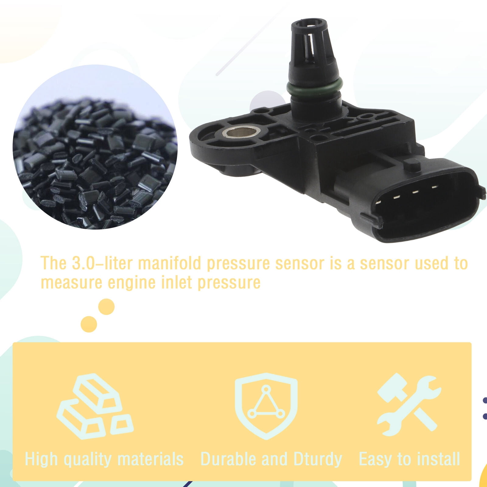 Intake Manifold Pressure TMAP MAP Sensor for Grand Cherokee Ram 1500 3 ...
