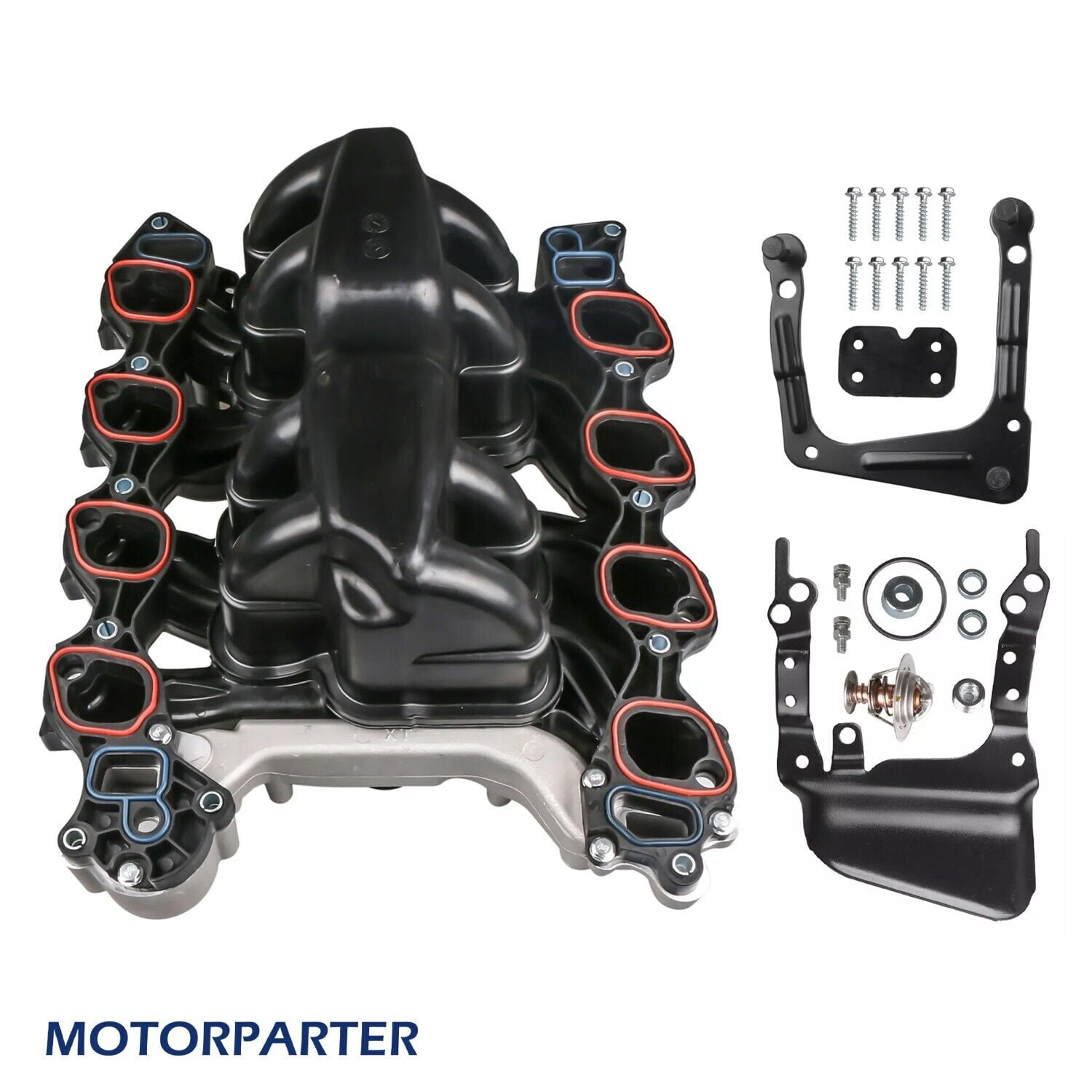 Intake Manifold W/Thermostat Gaskets For Ford Lincoln Town Car Mercury V8 4.6L