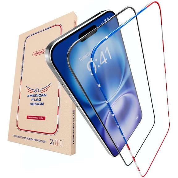 Intaleo iPhone 15 Plus 16 Plus 6.7" Tempered Glass Screen Film Protector, 2 Total Count