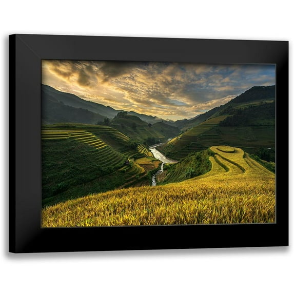 Intarob, Sarawut 14x11 Black Modern Framed Museum Art Print Titled - Riceterrace ( Vietnam)