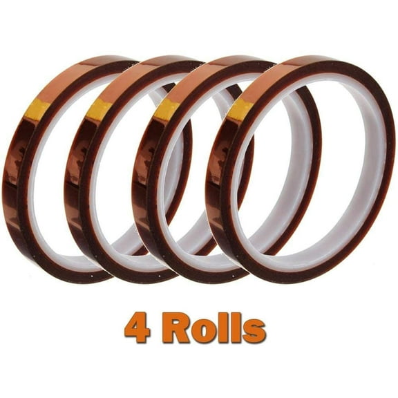Intbuying 4 Rolls Heat Resistant Tape Polyimide Tape 10 mm x 30 m