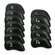 Intech 12-Piece Golf Iron Headcover Set with Magnetic Closure 3-LW, Black -