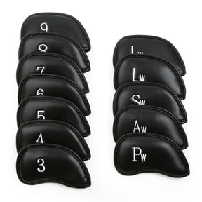 Intech 12-Piece Golf Iron Headcover Set with Magnetic Closure (3-LW), Black -