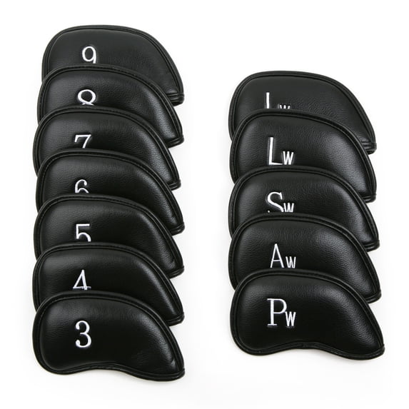 Intech 12-Piece Golf Iron Headcover Set with Magnetic Closure (3-LW), Black -
