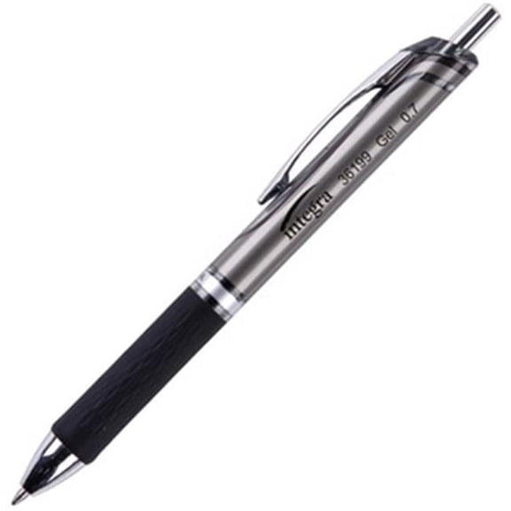 Integra  0.7 mm Retractable Gel Ink Pen - Black Gel-based Ink