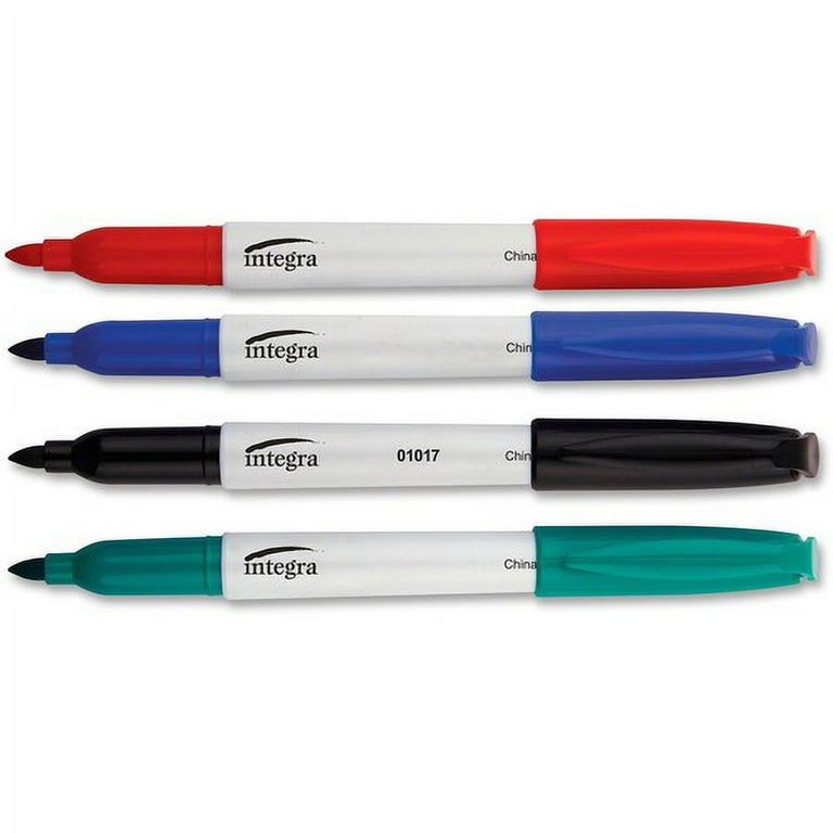 Integra Bullet Tip Dry-erase Whiteboard Marker Set - Bullet Marker Point Style - Assorted Alcohol Based Ink - Assorted Barrel - Fiber Tip - 4 / Set Integra Bullet Tip Dry-erase Whiteboard Marker Set - Bullet Marker Point Style - Assorted Alcohol Based Ink - Assorted Barrel - Fiber Tip - 4 / Set