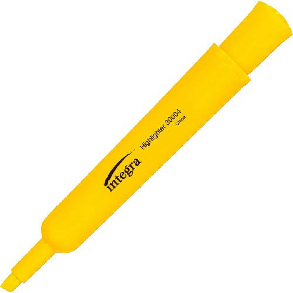 Integra Chisel Desk Liquid Highlighters - Chisel Marker Point Style - Yellow Water Based Ink - Yellow Barrel - 1 Dozen Integra Chisel Desk Liquid Highlighters - Chisel Marker Point Style - Yellow Water Based Ink - Yellow Barrel - 1 Dozen