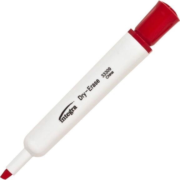 Integra Chisel Point Dry-erase Markers - Chisel Marker Point Style - Red - 1 Dozen | Bundle of 5 Dozen
