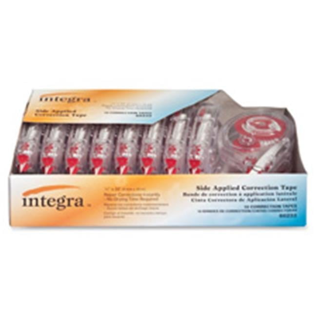 Integra Correction Tape, Side Apply, .2 in. x 394 in.,10-PK,Smoke Dispenser