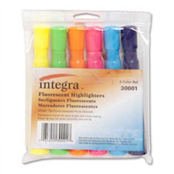Integra  Desk Highlighter- Chisel Tip- 6-ST- Assorted