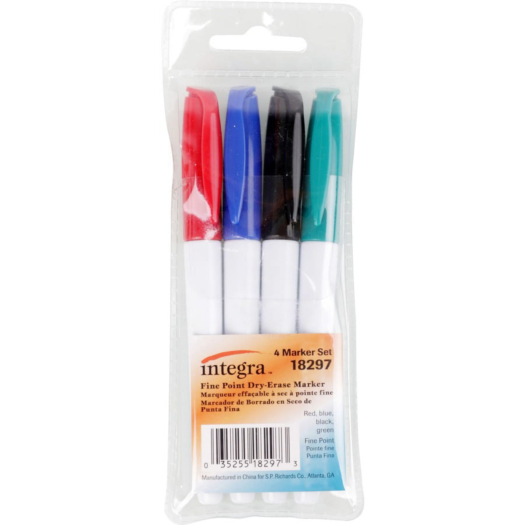 Integra Dry-Erase Markers - Fine Marker Point - Assorted Alcohol Based Ink - 4 / Set Integra Dry-Erase Markers - Fine Marker Point - Assorted Alcohol Based Ink - 4 / Set