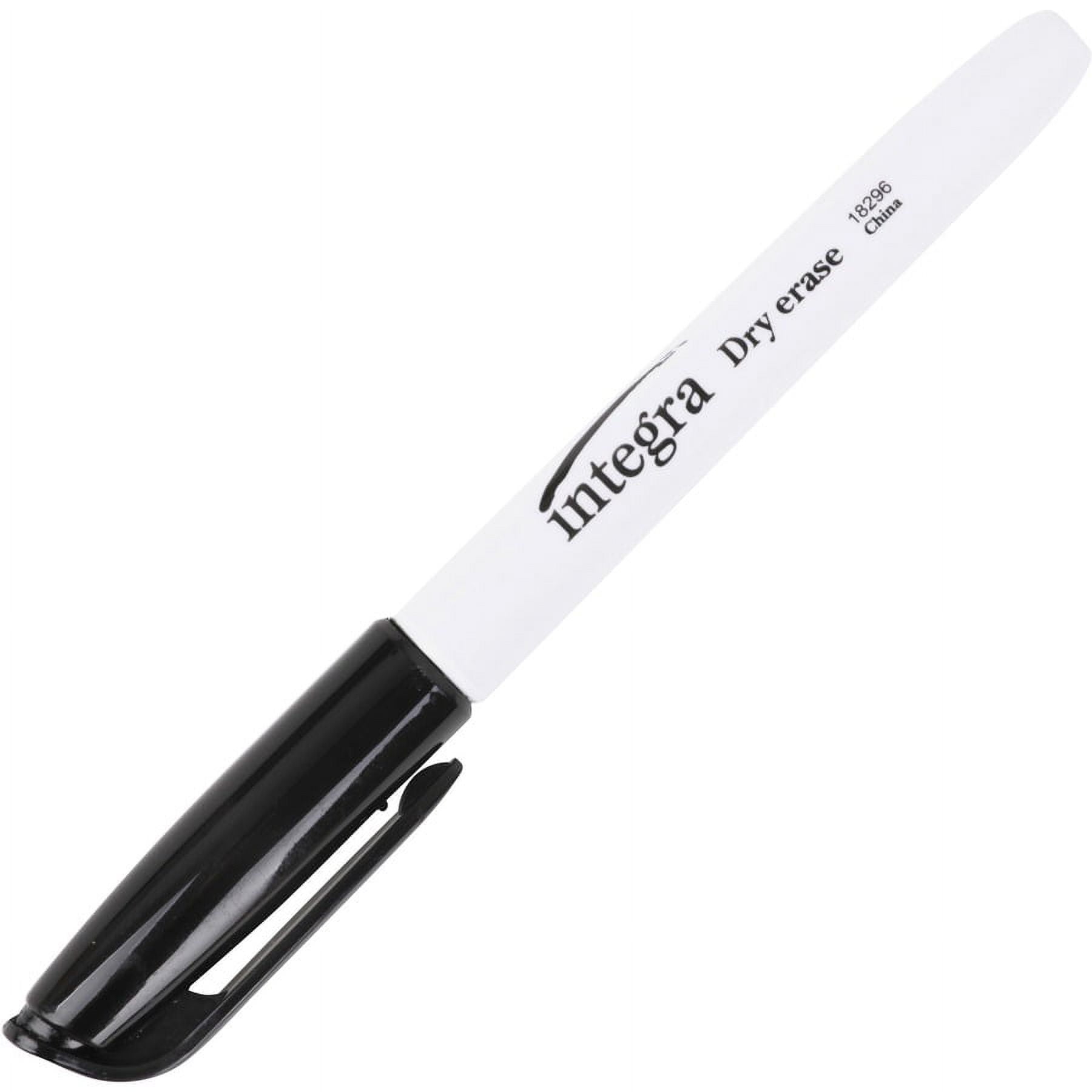 Integra Dry-Erase Markers - Fine Marker Point - Bullet Marker Point Style - Black Alcohol Based Ink - Fiber Tip - 12 / Dozen Integra Dry-Erase Markers - Fine Marker Point - Bullet Marker Point Style - Black Alcohol Based Ink - Fiber Tip - 12 / Dozen