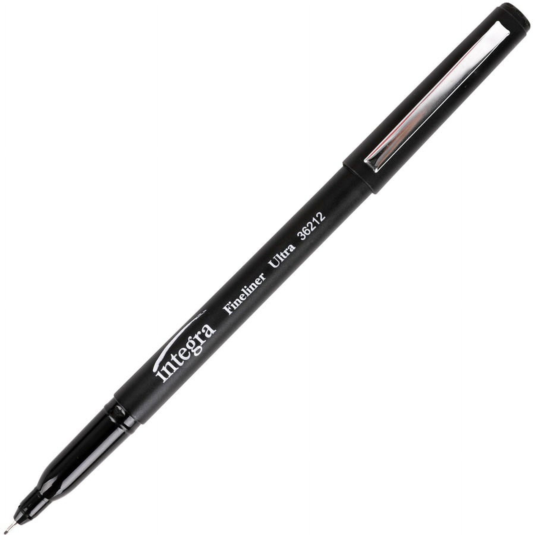 Integra Fineliner Ultra Fine Permanent Markers - Ultra Fine Marker Point - Black - 12 / Pack | Bundle of 2 Packs