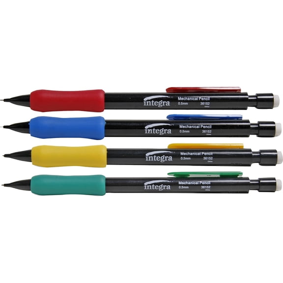 Integra Grip Mechanical Pencils - 0.5 mm Lead Diameter - Refillable - Assorted Barrel - 12 / Dozen | Bundle of 5
