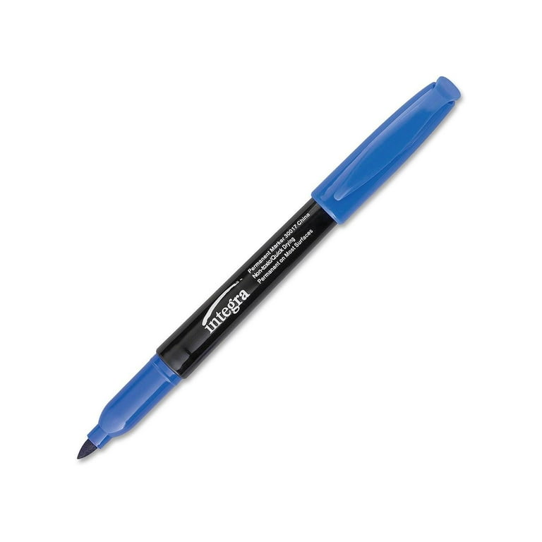 Integra Permanent Fine Point Markers - Fine Marker Point - Blue - 1 Dozen Integra Permanent Fine Point Markers - Fine Marker Point - Blue - 1 Dozen