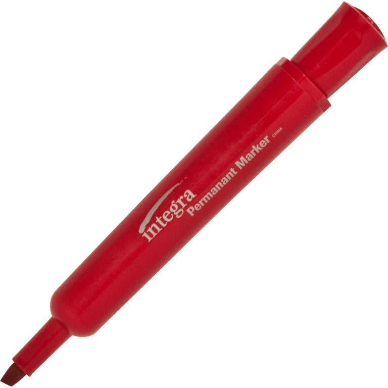 Integra Permanent Chisel Markers - Chisel Marker Point Style - Red - 1 Dozen Integra Permanent Chisel Markers - Chisel Marker Point Style - Red - 1 Dozen