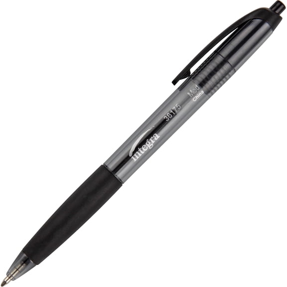 Integra, ITA36175, Rubber Grip Retractable Pens, 12 / Dozen