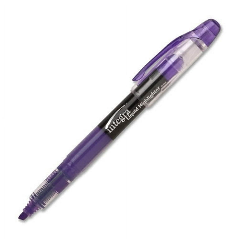 Integra Chisel Desk Liquid Highlighters - Chisel Marker Point Style - Purple - 1 Dozen Integra Chisel Desk Liquid Highlighters - Chisel Marker Point Style - Purple - 1 Dozen