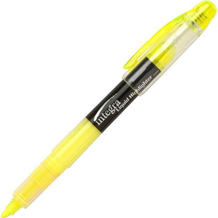 Integra Liquid Highlighters - Chisel Marker Point Style - Yellow - 1 Dozen Integra Liquid Highlighters - Chisel Marker Point Style - Yellow - 1 Dozen