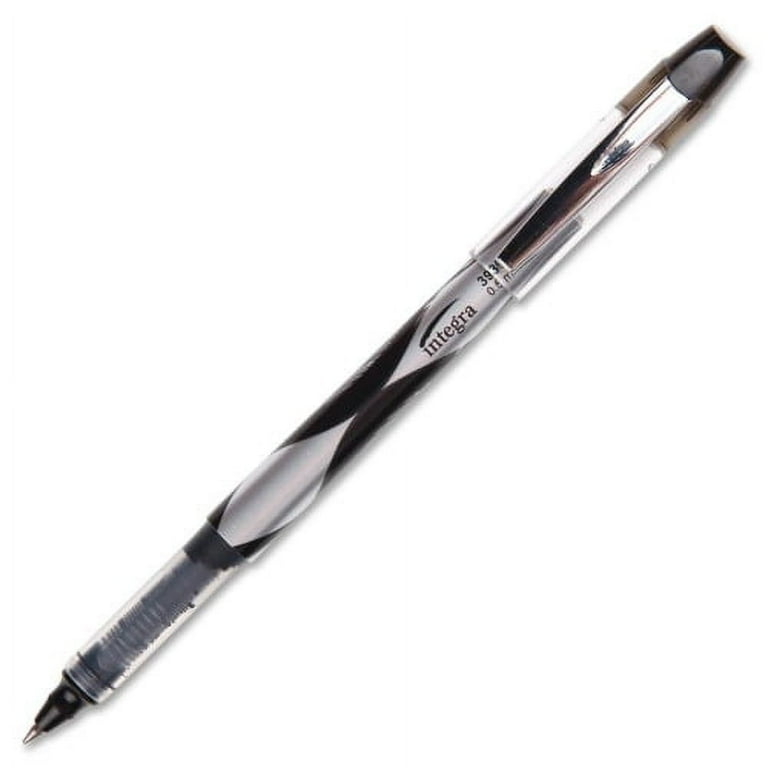 Integra Liquid Ink Rollerball Pens - Extra Fine Pen Point - 0.5 mm Pen Point Size - Black - Black Barrel - Metal Tip - 1 Dozen Integra Liquid Ink Rollerball Pens - Extra Fine Pen Point - 0.5 mm Pen Point Size - Black - Black Barrel - Metal Tip - 1 Dozen