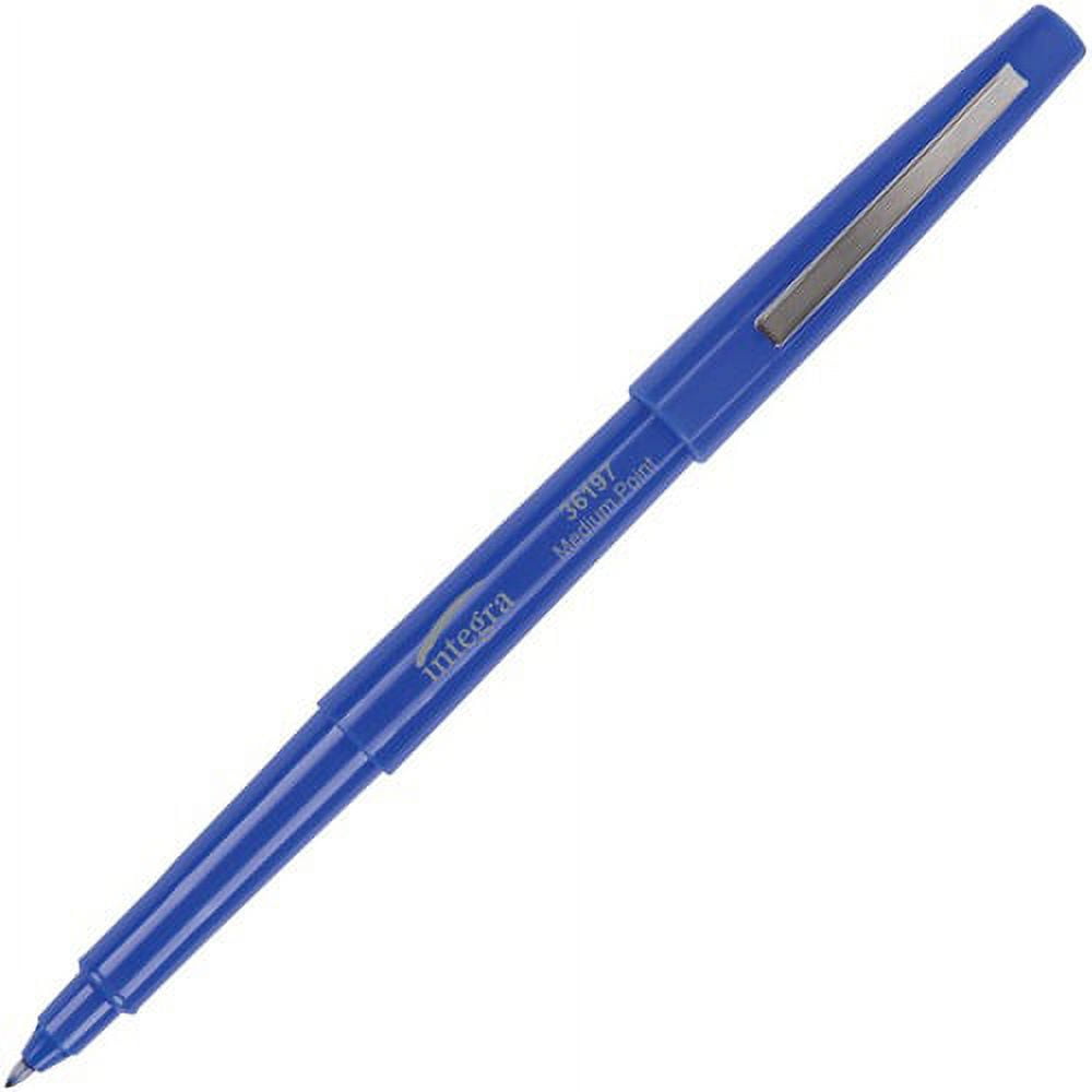 Integra Medium-point Pen - Medium Pen Point - Blue Water Based Ink - Blue Barrel - Resin Tip - 1 Dozen Integra Medium-point Pen - Medium Pen Point - Blue Water Based Ink - Blue Barrel - Resin Tip - 1 Dozen
