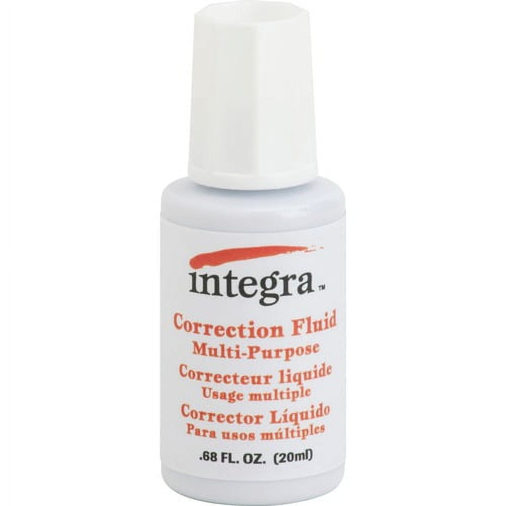 Integra Multipurpose Correction Fluid - Brush Applicator - 22 mL - White - 1 Each Integra Multipurpose Correction Fluid - Brush Applicator - 22 mL - White - 1 Each