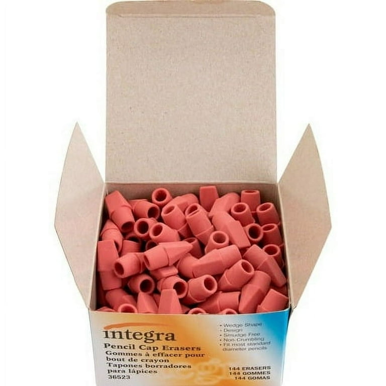 Integra Pink Pencil Cap Eraser - Pink - Wedge - 144 / Box - Latex-free Integra Pink Pencil Cap Eraser - Pink - Wedge - 144 / Box - Latex-free