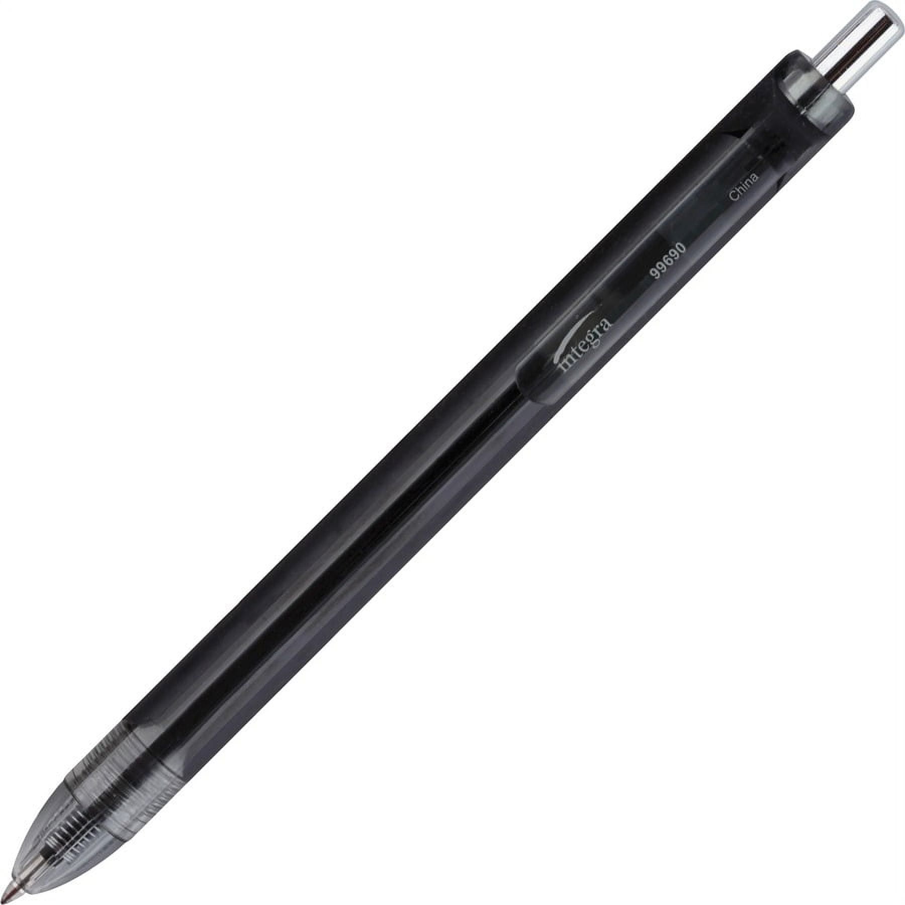 Integra Quick Dry Gel Ink Retractable Pen - 0.7 mm Pen Point Size - Retractable - Black Gel-based Ink - 1 Dozen Integra Quick Dry Gel Ink Retractable Pen - 0.7 mm Pen Point Size - Retractable - Black Gel-based Ink - 1 Dozen