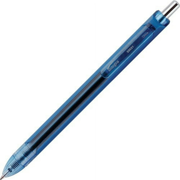 Integra Quick Dry Gel Ink Retractable Pen - 0.7 mm Pen Point Size - Retractable - Blue Gel-based Ink - 1 Dozen | Bundle of 10 Dozen