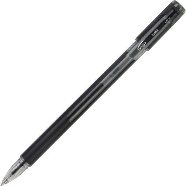 Integra Quick Dry Gel Ink Stick Pen - 0.7 mm Pen Point Size - Black Gel-based Ink - 1 Dozen Integra Quick Dry Gel Ink Stick Pen - 0.7 mm Pen Point Size - Black Gel-based Ink - 1 Dozen