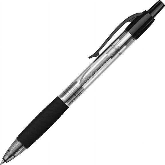 Integra Retractable 0.7mm Gel Pen - Medium Pen Point - 0.7 mm Pen Point Size - Retractable - Black Gel-based Ink - Black Barrel - 12 / Dozen | Bundle of 5