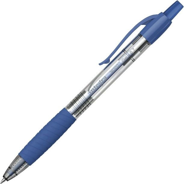 Integra Retractable 0.7mm Gel Pen - Medium Pen Point - 0.7 mm Pen Point Size - Retractable - Blue Gel-based Ink - Blue Barrel - 1 Dozen Integra Retractable 0.7mm Gel Pen - Medium Pen Point - 0.7 mm Pen Point Size - Retractable - Blue Gel-based Ink - Blue Barrel - 1 Dozen