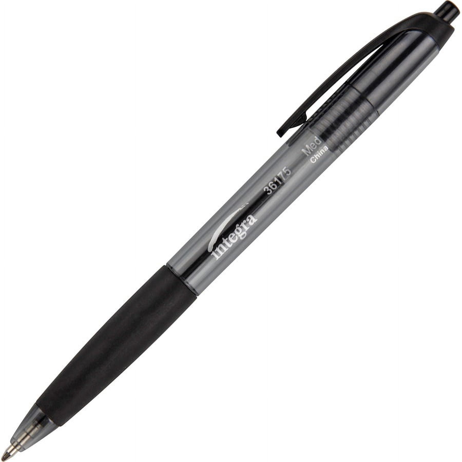 Integra Rubber Grip Retractable Pens - Medium Pen Point - 1 mm Pen Point Size - Retractable - Red - Red Barrel - 1 Dozen Integra Rubber Grip Retractable Pens - Medium Pen Point - 1 mm Pen Point Size - Retractable - Red - Red Barrel - 1 Dozen