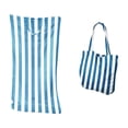 thumbnail image 1 of Integrated Beach Towel Bag with Shoulder & Backpack - Portable Swimming Towel, Stylish Geometric Design, Durable Nylon, Perfect for Beach, Travel & Camping,Dark Blue, 1 of 6