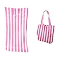 thumbnail image 1 of Integrated Beach Towel Bag with Shoulder & Backpack - Portable Swimming Towel, Stylish Geometric Design, Durable Nylon, Perfect for Beach, Travel & Camping,Pink, 1 of 6