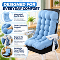 thumbnail image 1 of Integrated Chair Seat & Backrest Cushion, All-in-One Padded Chair Mat for Home Office Desk Chair, Washable Dining Chair Comfort Cover, B, 1 of 6