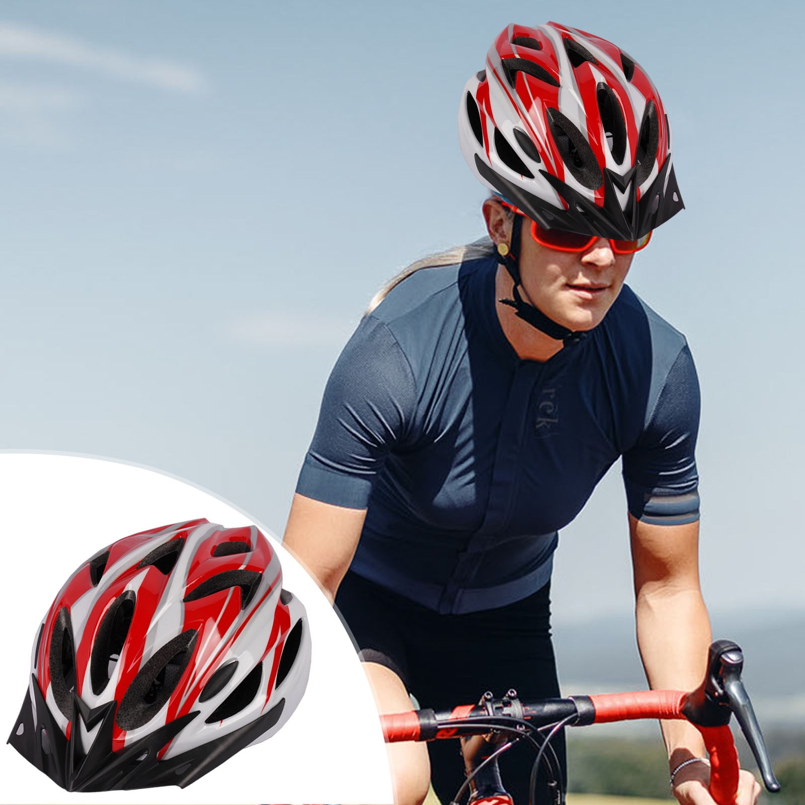 Integrated Cycling Helmet for Men and Women, Road Bike Helmet with Ventilation, Lightweight Cycling Safety Gear, Helmet for Cycling Sports, Outdoor Bicycle Helmet
