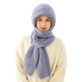 thumbnail image 1 of Integrated Ear Protection Windproof Cap Scarf, Elastic Warm Ear Protection Knitted Beanie Hats, Winter Hat and Scarf Set, 1 of 6