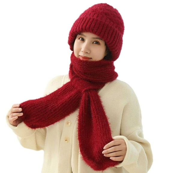 Integrated Ear Protection Windproof Cap Scarf,Elastic Warm Ear Protection Knitted Hat Scarf,Winter Windproof Hat for Women, Limited Time Offer Under 10 Dollars