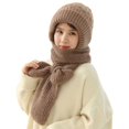thumbnail image 1 of Integrated Ear Protection Windproof Cap Scarf,Elastic Warm Ear Protection Knitted Hat Scarf,Winter Windproof Hat for Women, Limited Time Offer Under 10 Dollars, 1 of 6