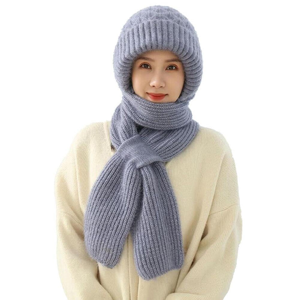 Integrated Ear Protection Windproof Cap Scarf, Winter Plus Knitting ...