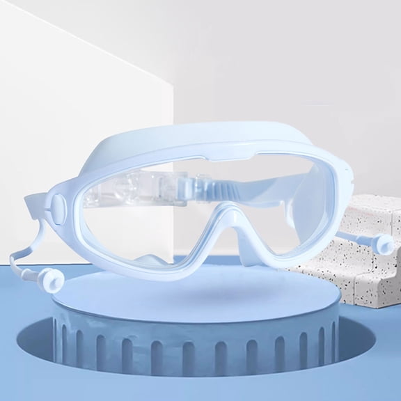 Integrated Earplug Swim Goggles Wide View Anti-Fog Leak-Proof Goggles with Ear Protection, Lightweight Comfortable Water Sports Eyewear for- "-Youth"(Gray)