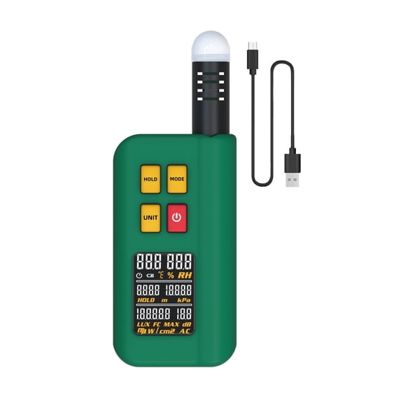 Integrated Environment Detector Lux Noise Meter Hygrometer Thermometer Barometric Pressure Value Altitude Test