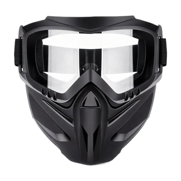 Integrated Face Mask with Anti-Fog Goggles, Wind Dust Sand Proof Detachable Adjustable Protective Mask, High Impact Plastic for Cycling Skiing Welding Paintball Airsoft
