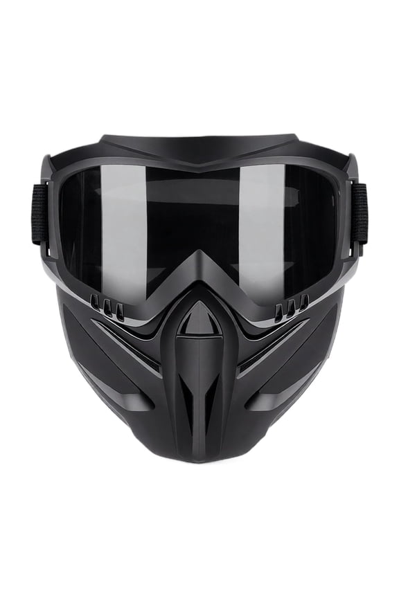 Integrated Face Mask with Anti-Fog Goggles, Wind Dust Sand Proof Detachable Adjustable Protective Mask, High Impact Plastic for Cycling Skiing Welding Paintball Airsoft